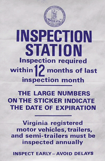 Letrero de la estación de inspección