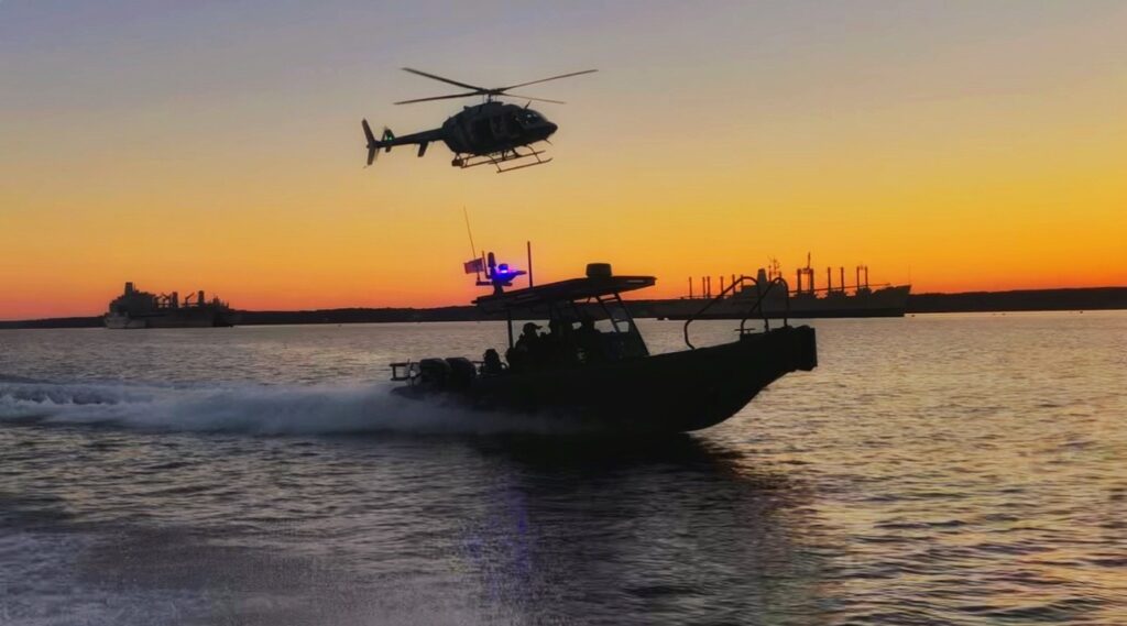 Apoyo del equipo en la bahía de Chesapeake